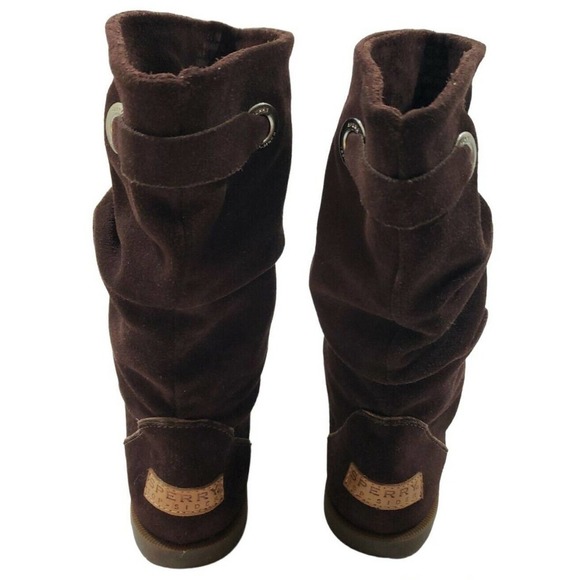 SPERRY Top Sider Boots Women's Size 7.5M LEATHER Upper Chocolate Brown. - Picture 14 of 15